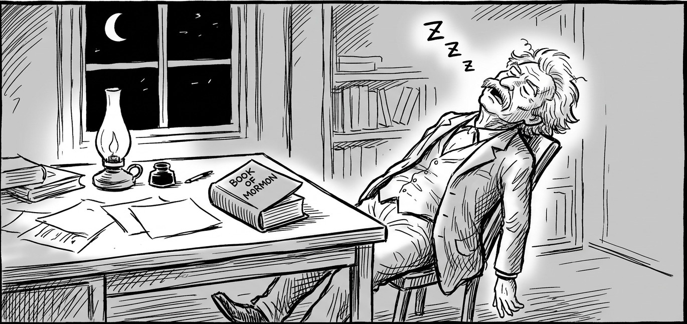 モルモン書を読んで眠るマーク・トウェイン
